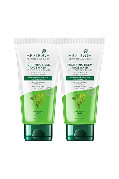 Biotique عبوة قيمة من غسول الوجه المنقّي بزيت النيم - 2 × 150 مل (الإجمالي 300 مل)