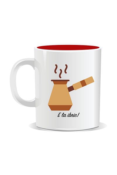 OEM Personalized coffee mug, with teapot - Red interior
