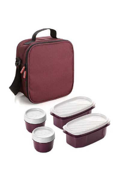 Tatay Urban Lunch Box Kit for Women Burgundy 3 Liter