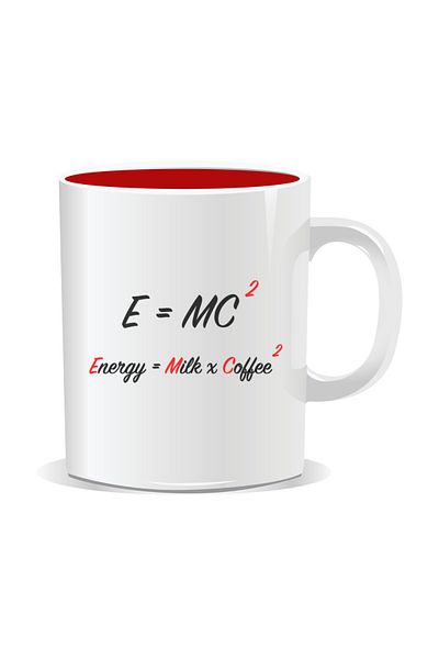 OEM Personalized coffee mug, E=MC2, English - Red interior