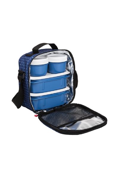 Tatay Urban Dots Lunch Box Kit for Women Blue