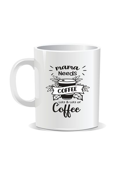 OEM Personalized coffee mug, Mama needs coffee - White interior