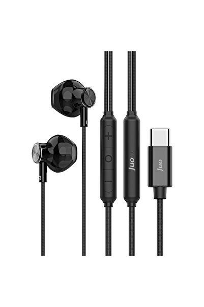 Juo Type-C Mikrofonlu Kablolu Kulak İçi Kulaklık Metal DAC Çip Destekli ENC Gürültü Engelleme