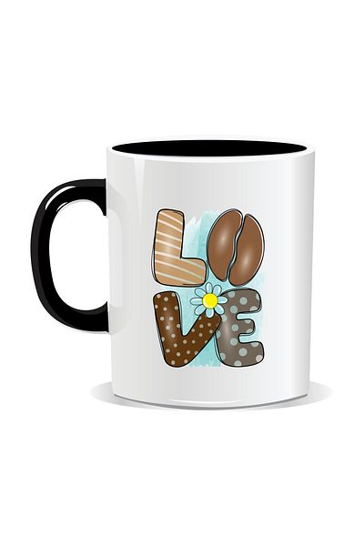 OEM Personalized coffee mug, LOVE - Black interior