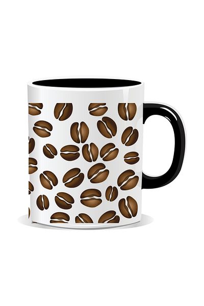 OEM Personalized coffee mug filled with coffee beans - Black interior