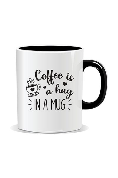 OEM Personalized coffee mug, Coffee is a hug in a mug - Black interior