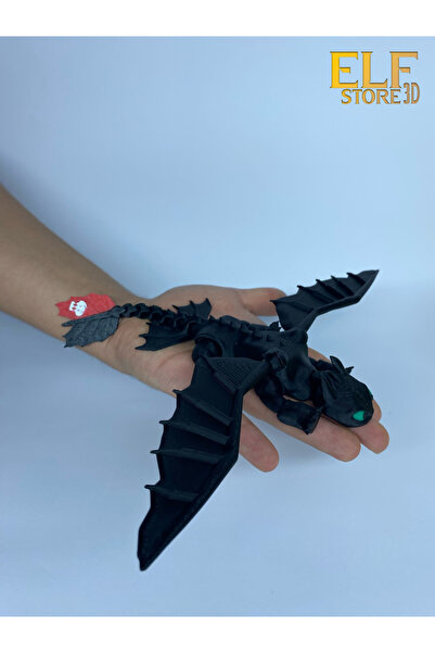 3dElfStore Dişsiz Ejderhanı Nasıl Eğitirsin Gecenin Öfkesi Premium 21 Cm