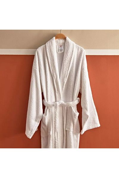 Home Box Shawl Collar Cotton Bathrobe with Pocket – XXL, 1-Piece