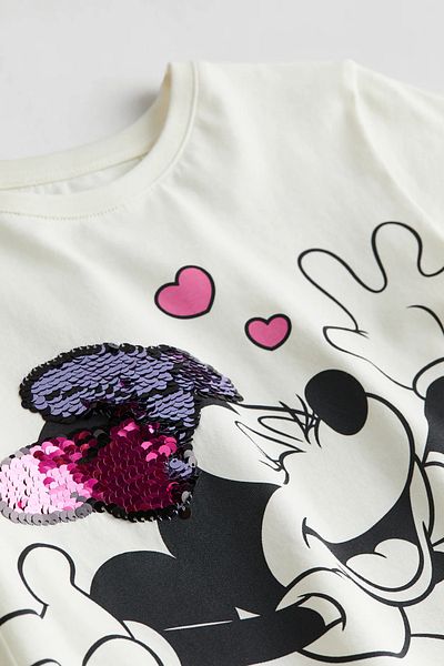 Zeyder Kids Girl's Printed Sequin T-Shirt