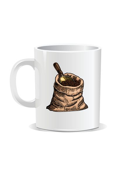 OEM Personalized coffee mug, Coffee bean bag - White interior