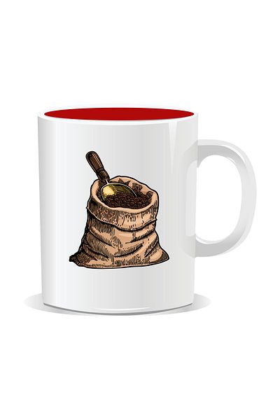 OEM Personalized coffee mug, Coffee bean bag - Red interior