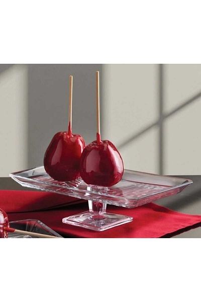 ALİNA HOME Rectangle Glass Pedestal Cake/Biscuit Stand