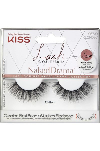 Kiss Lash Couture Naked Drama Eyelashes, Chiffon KLCN03C, 1g