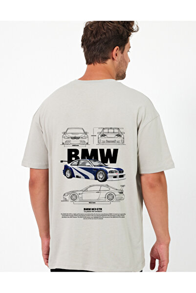 Windy Island Masculin guler rotund BMW Car Back cu imprimeu supradimensionat tricou