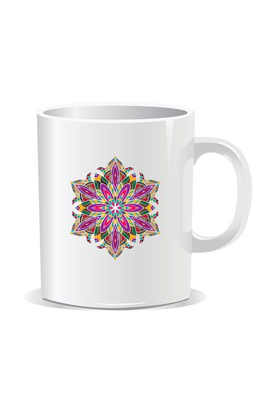 OEM Personalized mug with mandala, Mandala drug - White interior