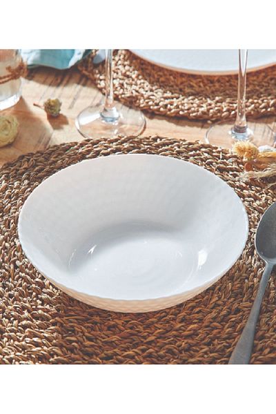 Luminarc Pampille Tempered Glass Soup Plate - White - 20 cm