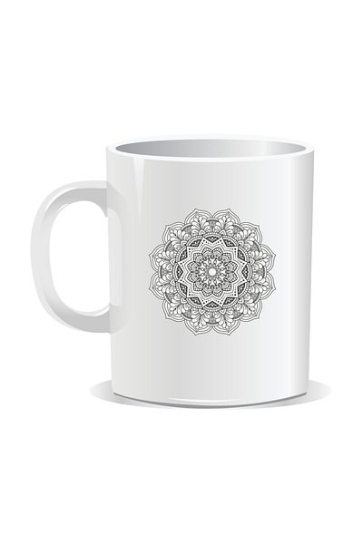 OEM Personalized mug with mandala, Mandala bco brgyad - White interior