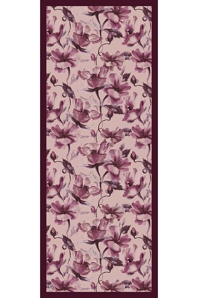 TUA İPEK Organic Viscose Silk İnci̇ra Shal - Floral Pattern