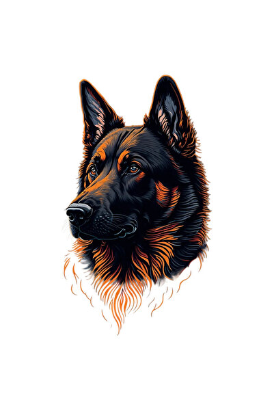 INOVATIX Set de 8 bucăți, autocolant câine-lup ciobănesc german, INOVATIX®. 6 cm