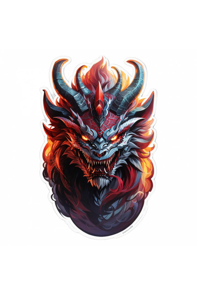 INOVATIX Set de 8 piese, autocolant cap de demon cu ochi de foc, INOVATIX®. 6 cm