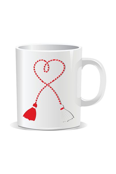 OEM Personalized mug with March 1st message, Martisor string - White interior