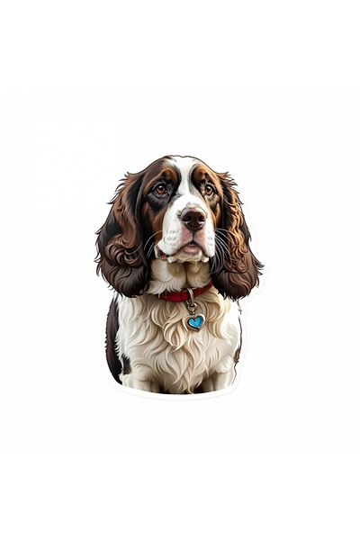 INOVATIX Set de 8 piese, autocolant pentru câini English Springer Spaniel, INOVATIX®. 6 cm