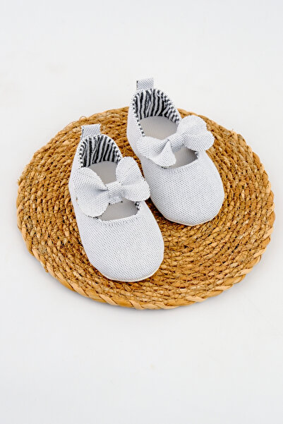 Nami Baby White Bow Baby Girl Shoes – Comfortable First Step Shoes Soft Baby Girl Shoes