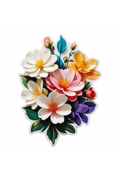 INOVATIX Set de 8 piese, autocolant buchet de flori Consolida, INOVATIX®. 6 cm