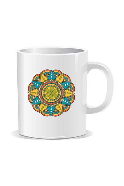 OEM Personalized mug with mandala, Mandala gnyis - White interior