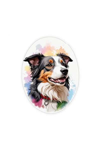 INOVATIX Set de 8 bucăți, autocolant pentru câine Border Collie, INOVATIX®. 6 cm