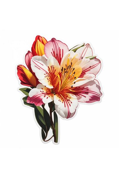 INOVATIX Set de 8 bucăți, Sticker Buchet de astromerie fără frunze, INOVATIX®. 6 cm
