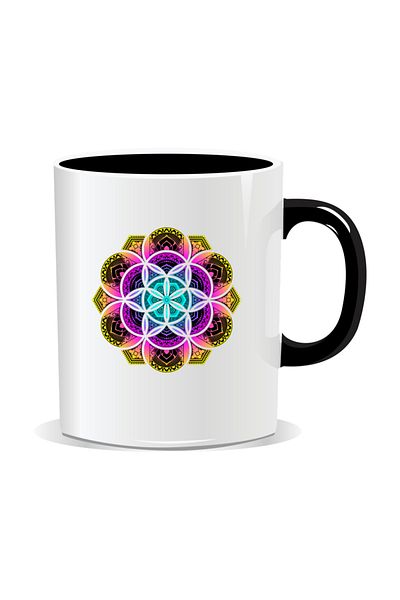 OEM Personalized mug with mandala, Mandala gcik - Black interior