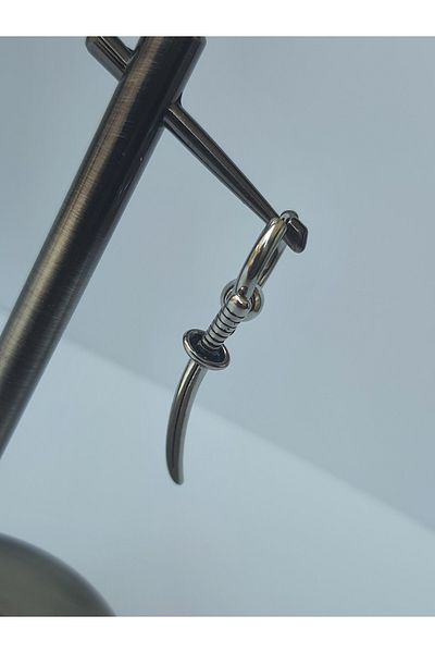 kurukafagift Sword Looking Single Stainless Steel Men's Hoop Earrings