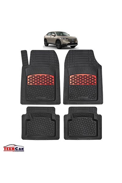 TEAMCAR Car Mats ® Tray Type Compatible Honda Hr-v 3 (2021) - Red
