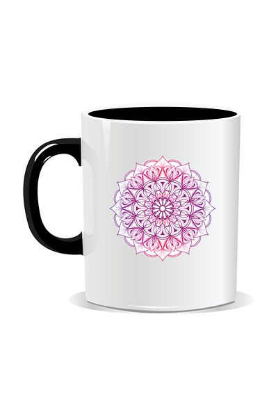 OEM Personalized mug with mandala, Mandala dgur pa - Black interior