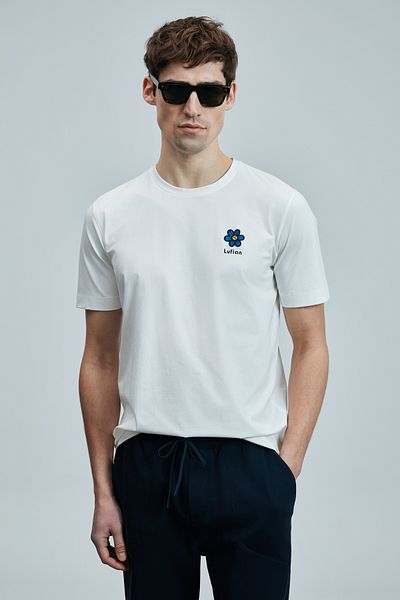 Lufian Peace Modern Graphic T- Shirt Off White