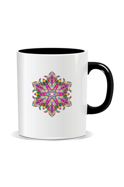 OEM Personalized mug with mandala, Mandala drug - Black interior