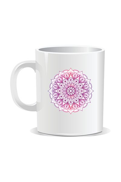OEM Personalized mug with mandala, Mandala dgur pa - White interior