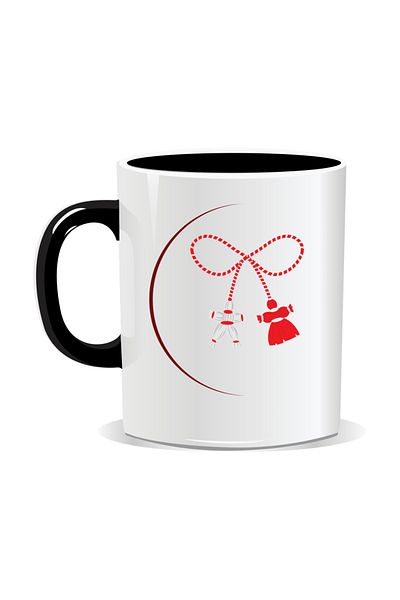 OEM Personalized mug with March 1st message, Semicircle string - Black interior