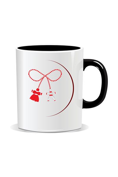OEM Personalized mug with March 1st message, Semicircle string - Black interior