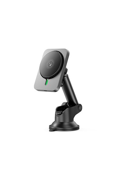 OEM Suport auto magnetic cu încărcare wireless 15 W, suport cu ventuză, CX018, negru-gri