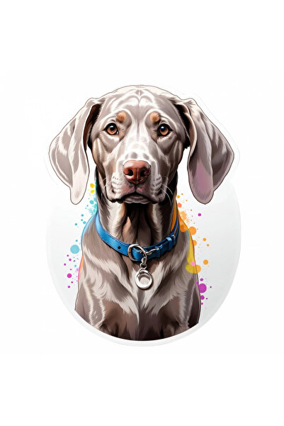 INOVATIX Set of 8 pieces, Weimaraner Dog Sticker with collar, INOVATIX®. 6 cm