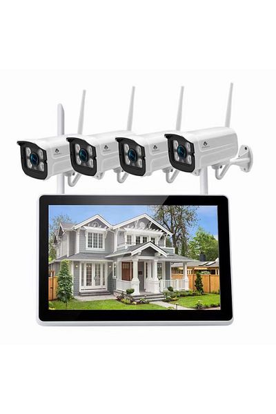 Spionescu Complete video surveillance kit with 4 cameras, DF-8402D, WIFI, 2MP, 1 TB HDD, 4-channel NVR