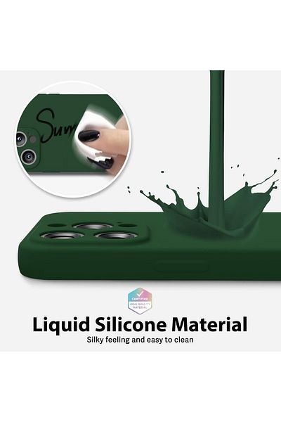 bzstore Husa pentru OnePlus Nord 3, Verde Inchis, Protectie Camera, Silicon, BzStore
