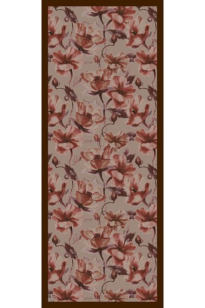 TUA İPEK Organic Viscose Silk İnci̇ra Shal - Floral Pattern