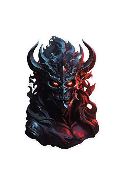 INOVATIX Set de 8 piese, autocolant cap de demon, INOVATIX®. 6 cm