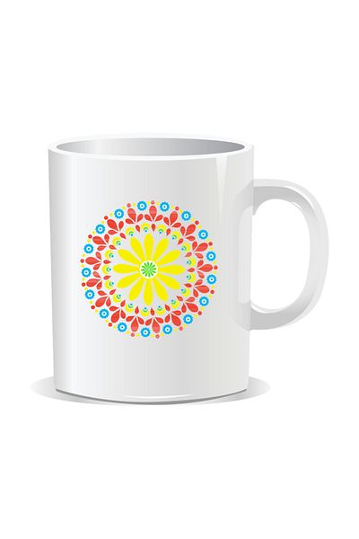 OEM Personalized mug with mandala, Mandala gsum - White interior