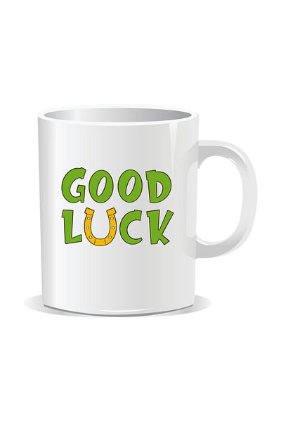 OEM Personalized mug with March 1st message, Good Luck - White interior
