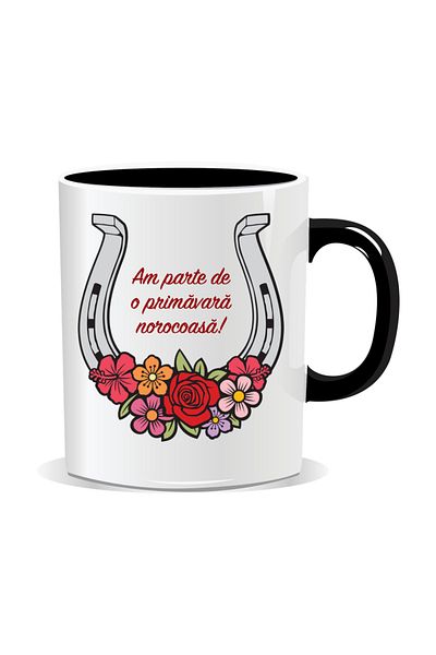 OEM Personalized mug with March 1st message, I have a lucky spring - Black interior