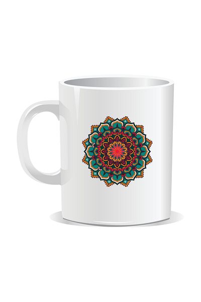 OEM Personalized mug with mandala, Mandala bzhi - White interior